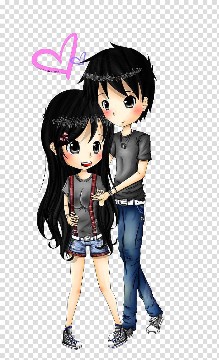 man and woman illustration, Love Anime couple, Anime Love Couple transparent background PNG clipart