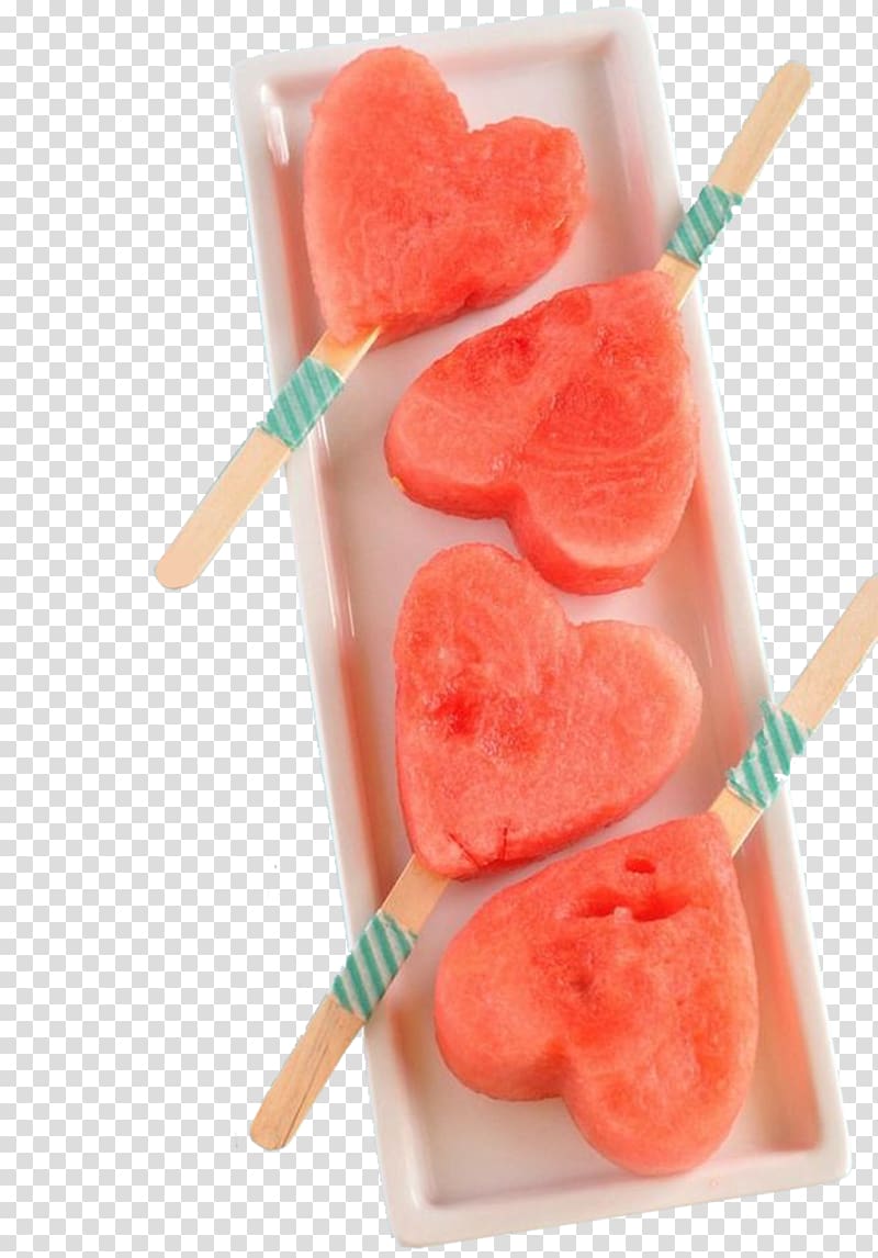 Ice pop Watermelon Heart Food Valentine\'s Day, Love watermelon transparent background PNG clipart
