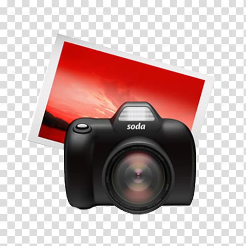 I Icon design Digital SLR Icon, Realism of the camera transparent background PNG clipart