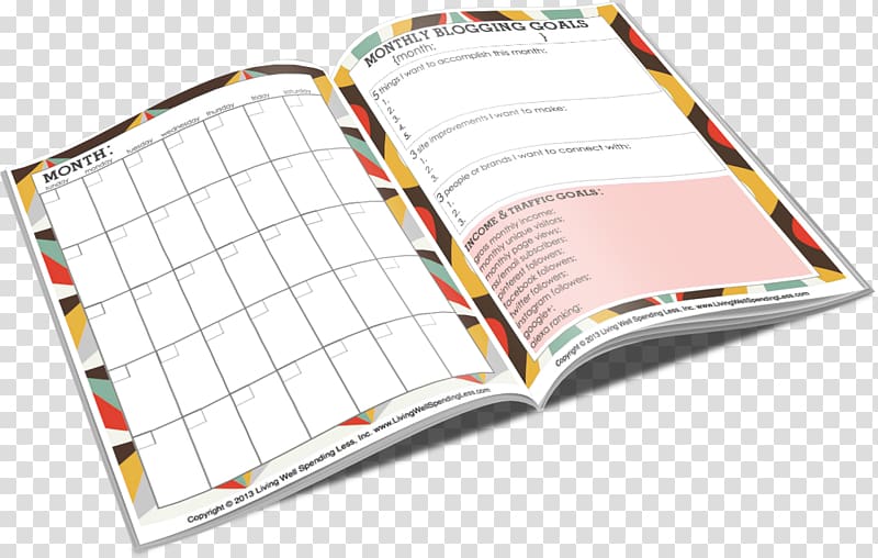 2016 Blog Planner Paper Coloring book, planner transparent background PNG clipart