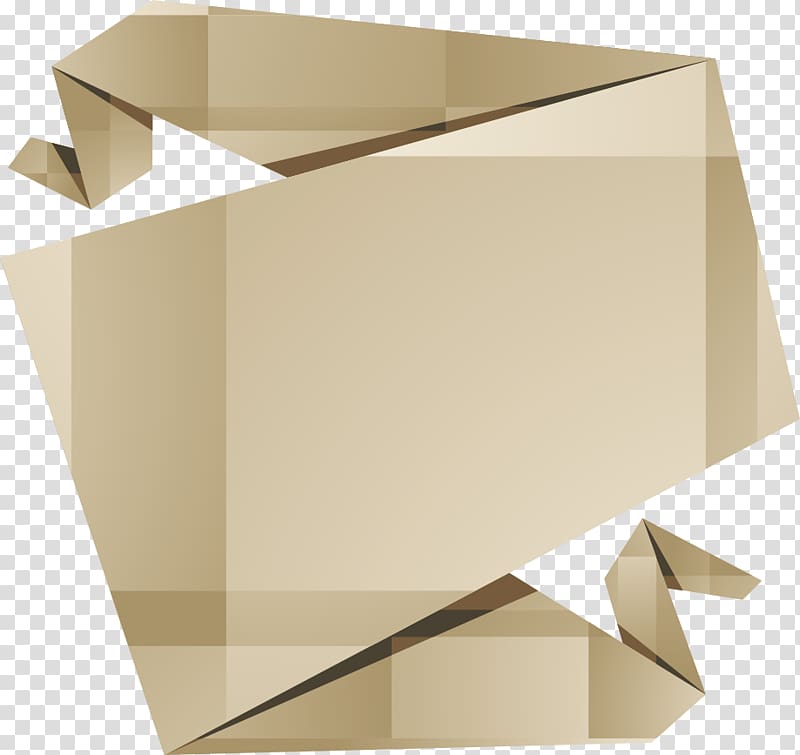 Paper Origami Illustration, brown origami tag transparent background PNG clipart