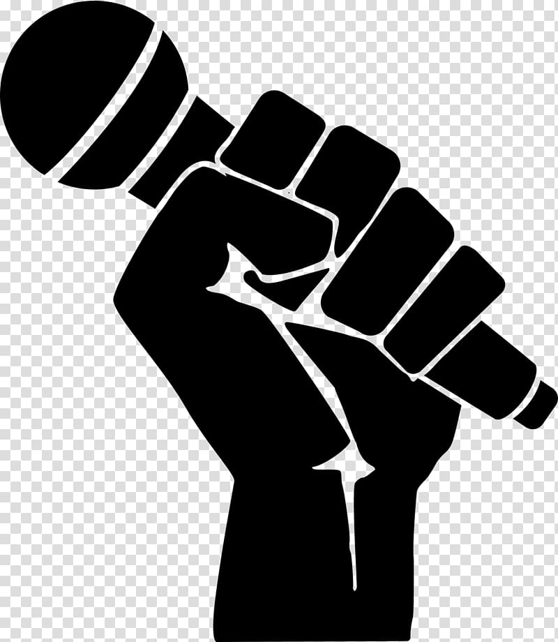 silhouette of hand holding microphone, Microphone How to Rap Rapper, microphone transparent background PNG clipart