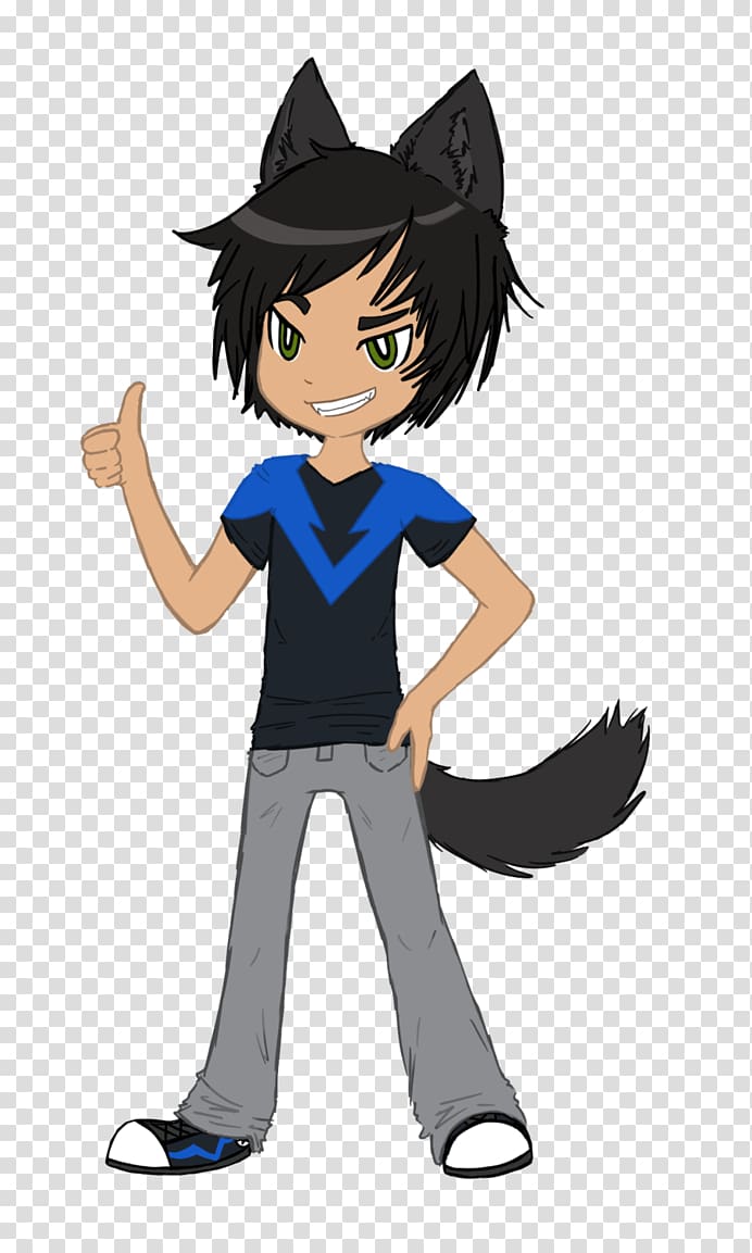 Cartoon Drawing YouTube Gray wolf, anime boy transparent background PNG clipart