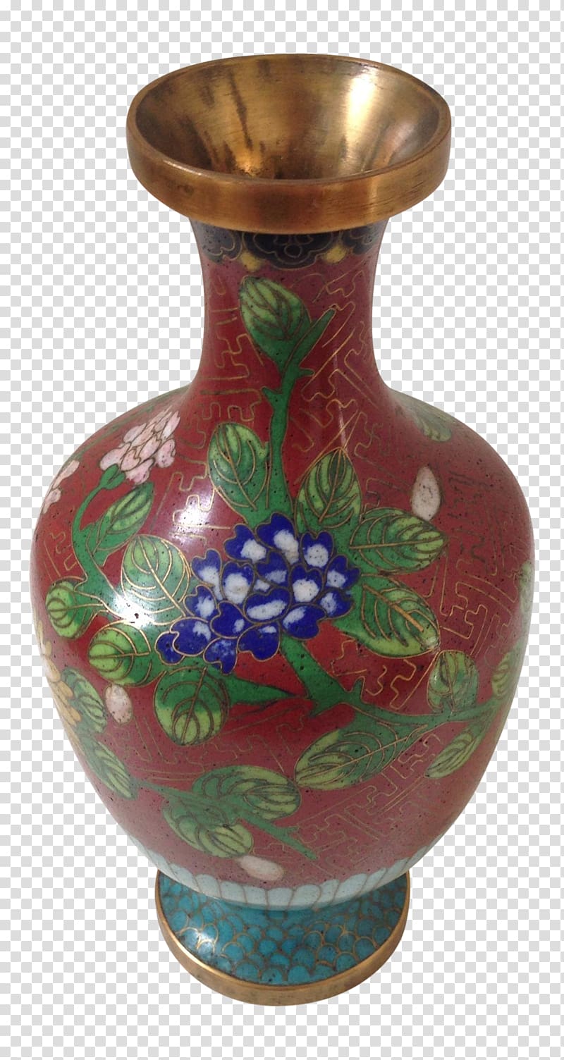 Vase Ceramic Pottery Cobalt blue Urn, Cloisonne Vase transparent background PNG clipart