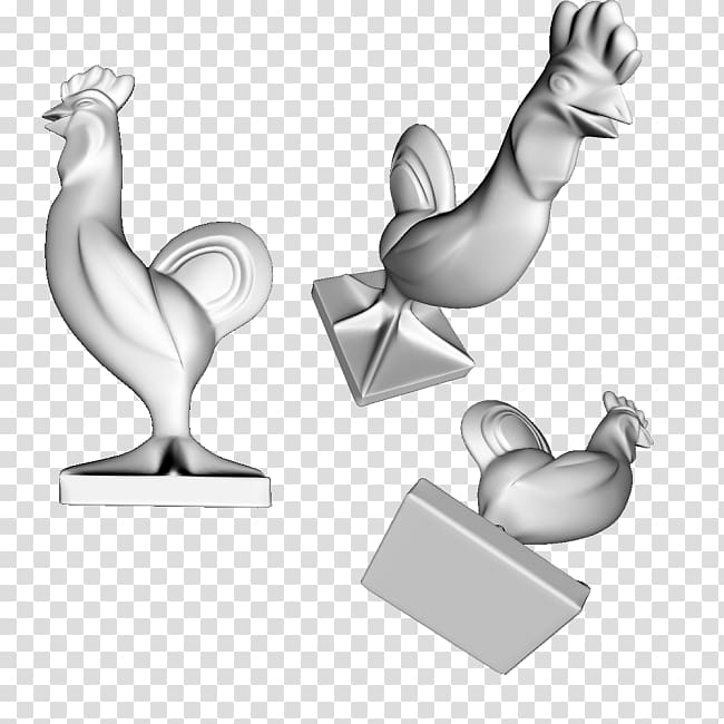 Rooster Figurine Font, elegant fashion scale texture material transparent background PNG clipart