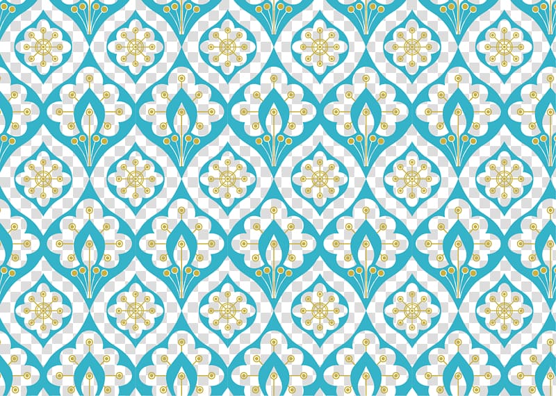 blue and yellow mandala wallpaer, Abstract factory pattern Pattern, Retro floral shading transparent background PNG clipart