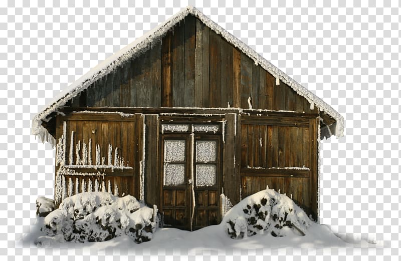 Log cabin Snow , barn transparent background PNG clipart