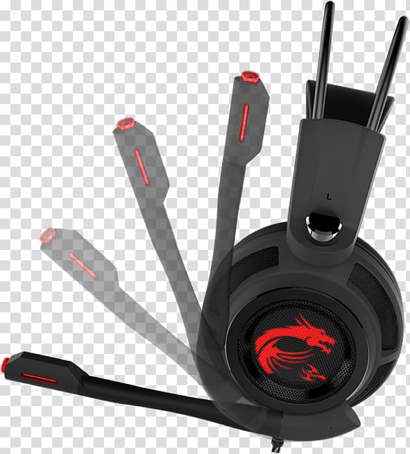 Microphone Headphones MSI DS502 Headset Micro-Star International, Headset gamer transparent background PNG clipart