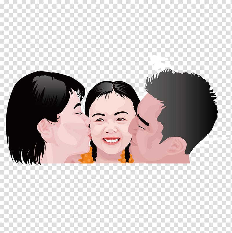 In the Family Cartoon Illustration, Pro daughter face parents transparent background PNG clipart
