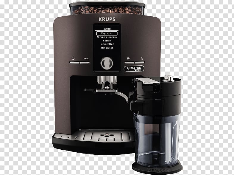 Espresso Coffeemaker Cappuccino Krups Espresseria Automatic EA8050PN, Coffee transparent background PNG clipart