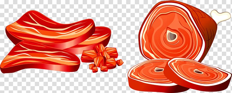 Sausage Ham Embutido Steak Bacon, Ham transparent background PNG clipart