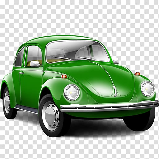 green Volkswagen Beetle illustration, Volkswagen Beetle Icon, Green classic car transparent background PNG clipart