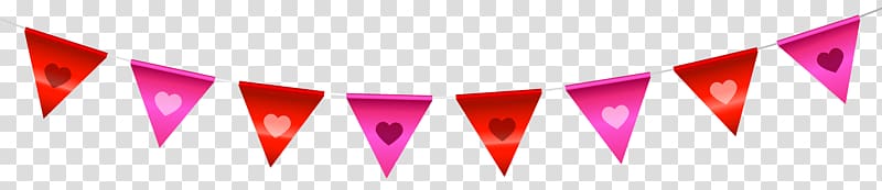 pink pennants , , Heart Streamer transparent background PNG clipart