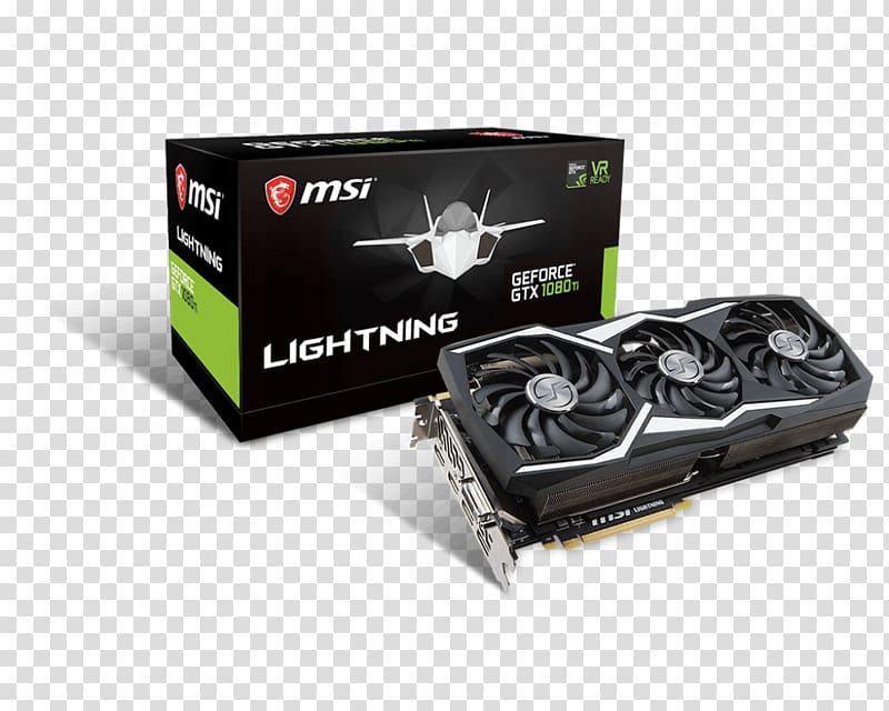 Graphics Cards & Video Adapters RGB Backlit Gaming High-end Graphics Card GeForce GTX 1080Ti LIGHTNING Z Graphics processing unit PCI Express, Laptop Graphics Card Comparison transparent background PNG clipart
