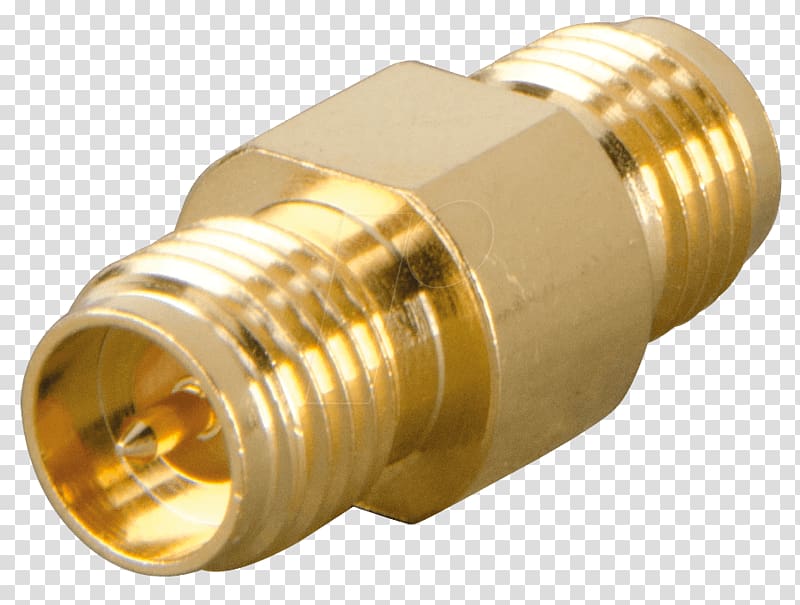 Brass RP-SMA SMA connector Computer hardware, Brass transparent background PNG clipart