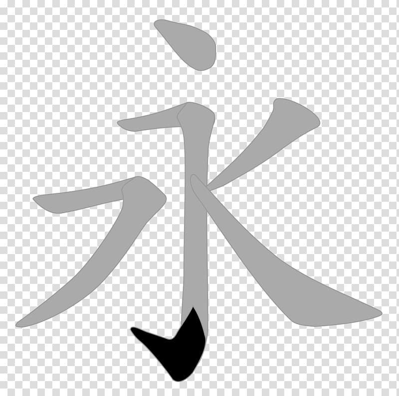 Simplified Chinese characters Eight Principles of Yong, symbol transparent background PNG clipart