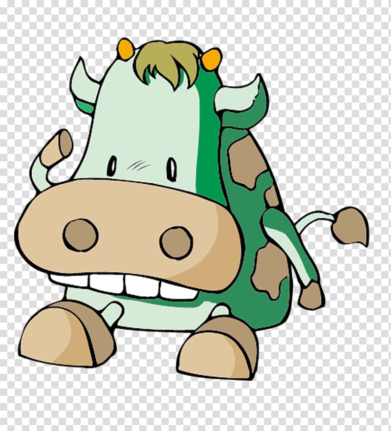 Cattle Drawing Cartoon, Cartoon Cow design material transparent background PNG clipart