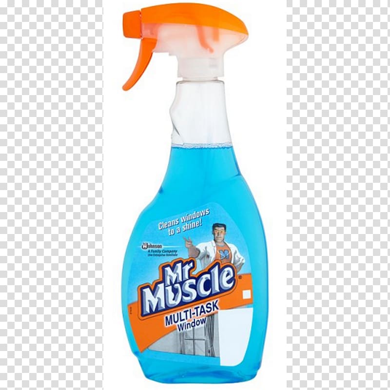 Window cleaner Mr Muscle Spray bottle, window transparent background PNG clipart