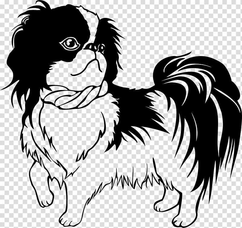 Shih Tzu Dachshund Japanese Chin Puppy Line art, pekingese transparent background PNG clipart