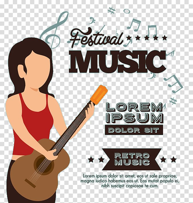 Guitar illustration , Festival logo transparent background PNG clipart