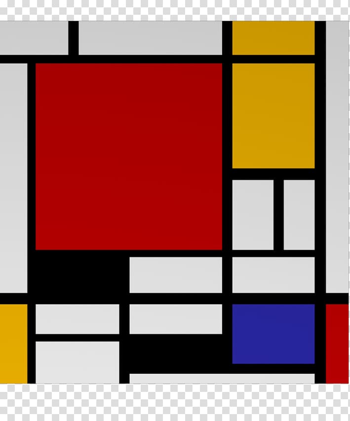 Composition II in Red, Blue, and Yellow Composition with Red, Yellow, Blue, and Black Yellow-Red-Blue De Stijl Painting, painting transparent background PNG clipart