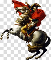 man ride on white rearing horse, Napoleon On Horse transparent background PNG clipart