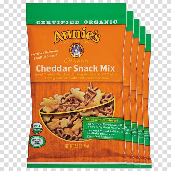 Organic food Annie\'s Homegrown Organic Cheddar Snack Mix, transparent background PNG clipart