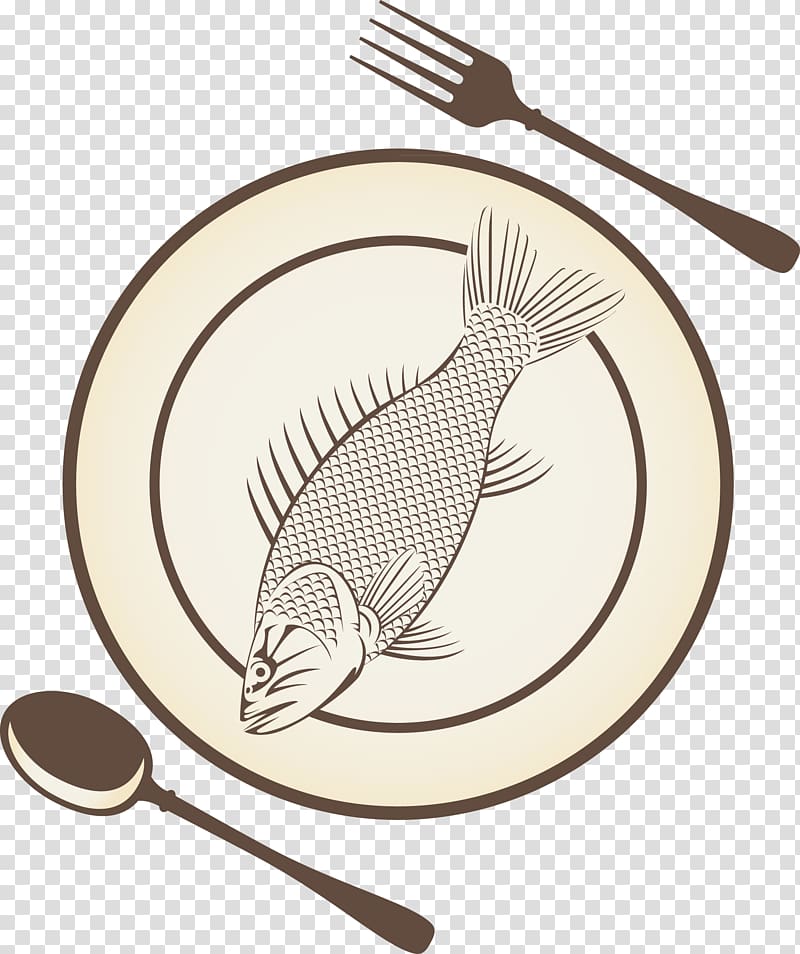 Goldfish Tableware Fork Spoon Plate, Plate spoon fork fork carp element transparent background PNG clipart