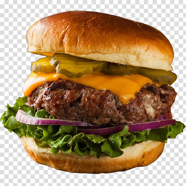hamburger with vegetable , Hamburger Cheeseburger Slider French fries Hot dog, Burger transparent background PNG clipart