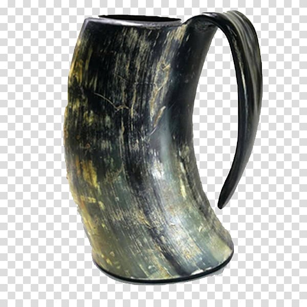 Mead Drinking horn Mug Tankard Cup, Natural Product transparent background PNG clipart