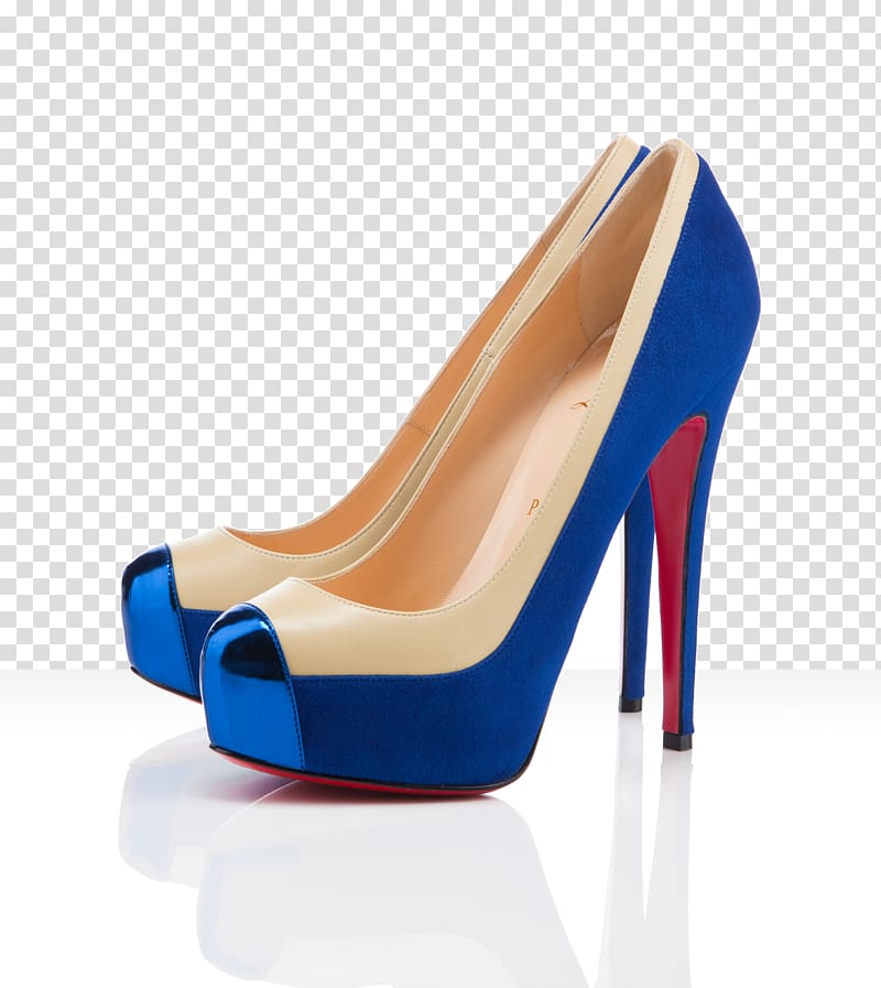 Court shoe High-heeled footwear Suede Blue, louboutin transparent background PNG clipart