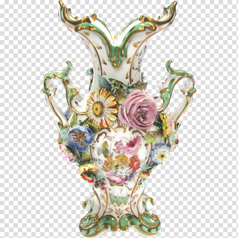 Vase Porcelain Rococo Urn Ceramic, hand-painted beauty transparent background PNG clipart