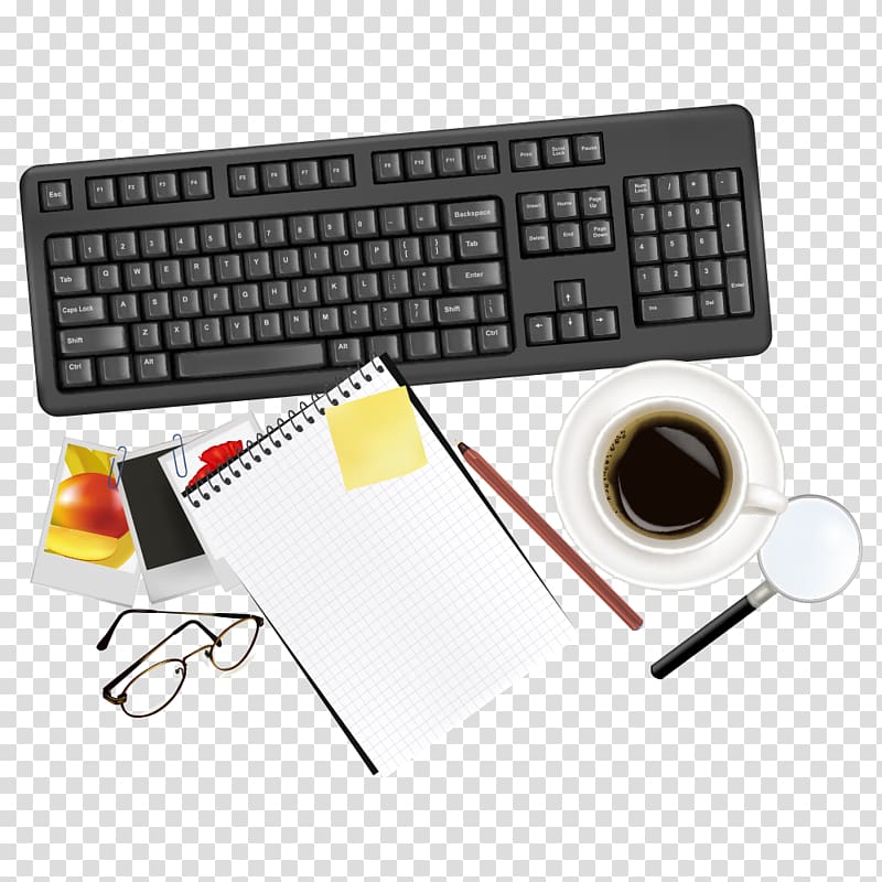 black computer keyboard, Computer keyboard Paper Euclidean Office, top view transparent background PNG clipart