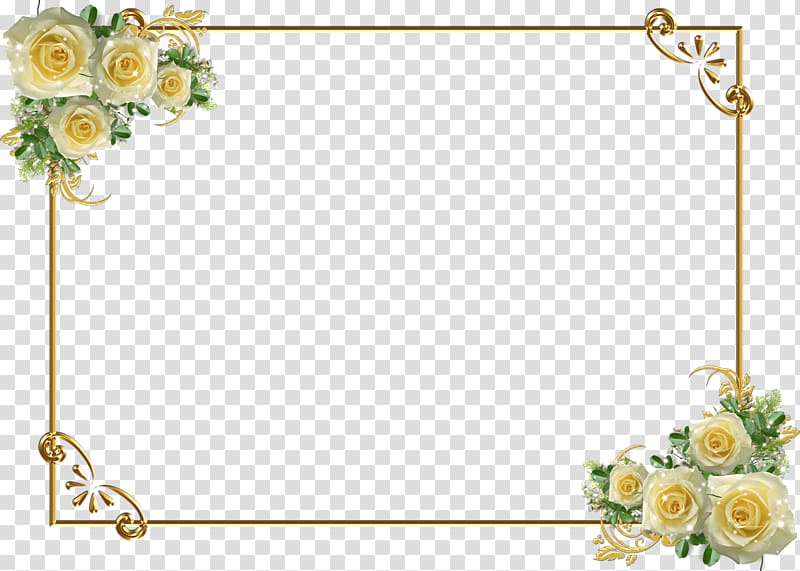 golden flower border transparent background PNG clipart