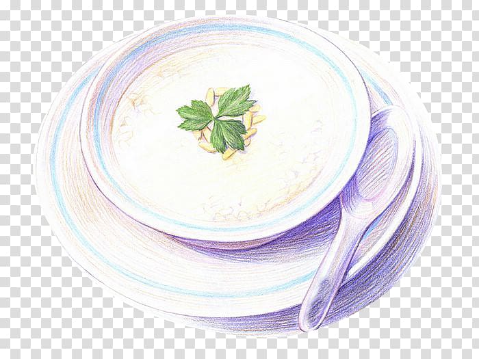 Congee Dish Chinese cuisine Food Illustration, Hand-painted spoon child transparent background PNG clipart