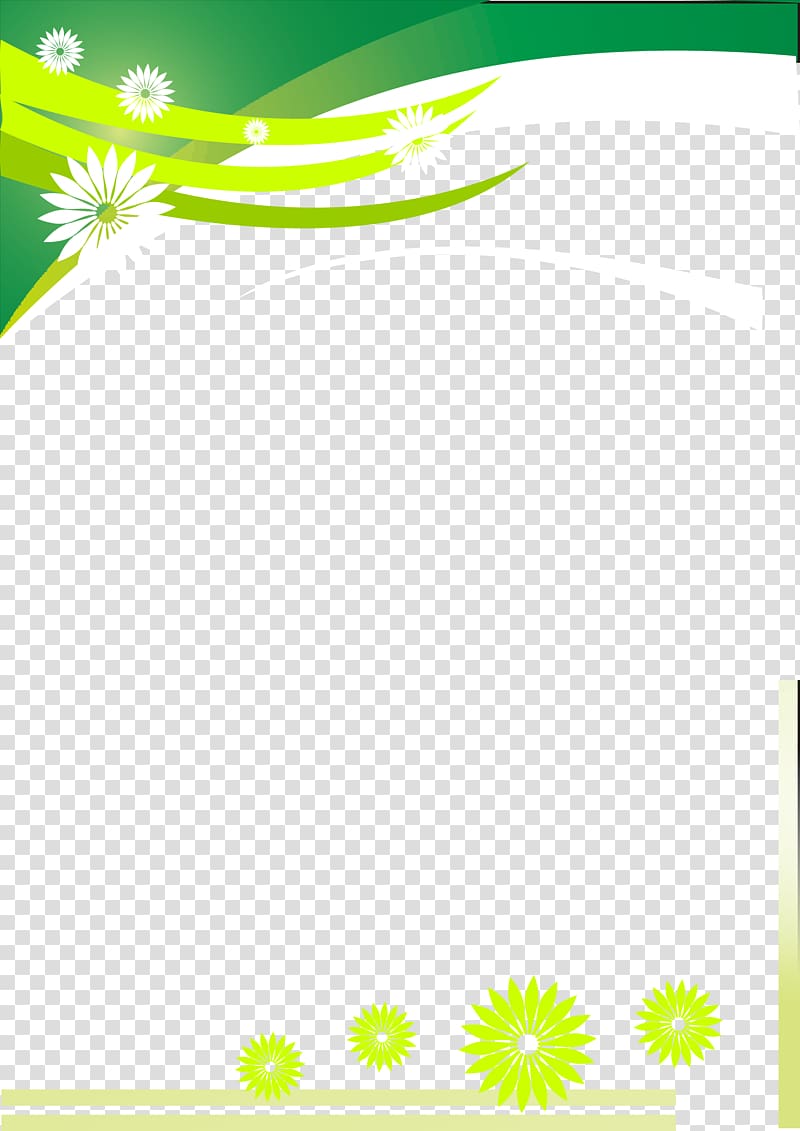 green and white floral , Paper Poster, Green floral border transparent background PNG clipart