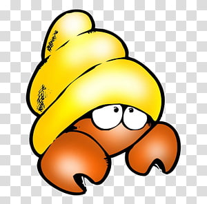 Cartoon Crab Cancer Constellation, yellow conch cancer transparent background PNG clipart thumbnail
