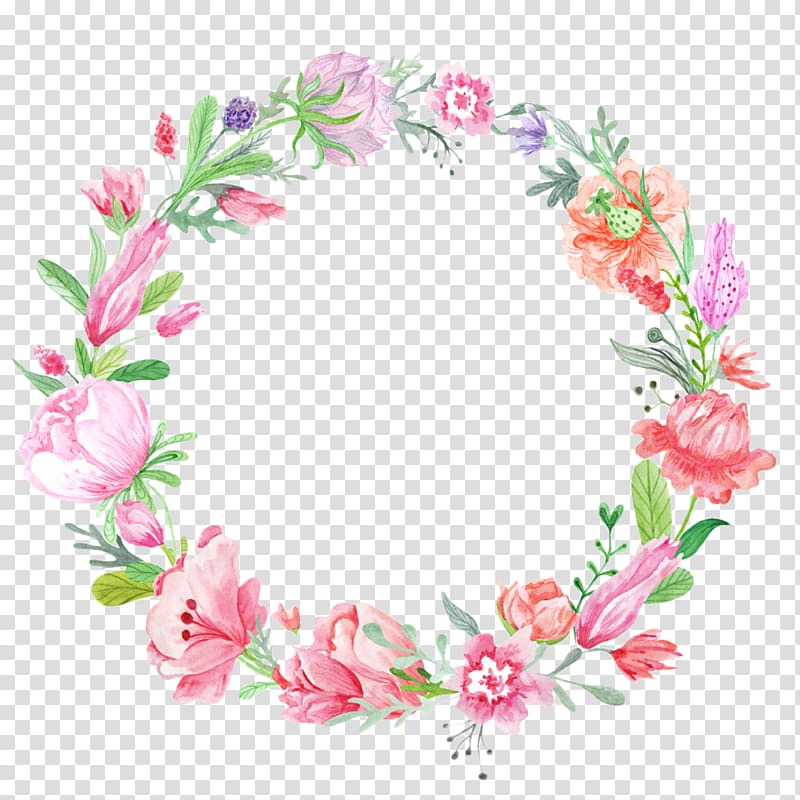 Color Flower Wreath Transparent Background Png Clipart 