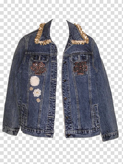 Jeans Denim Jacket Pocket Sleeve, boho style transparent background PNG clipart