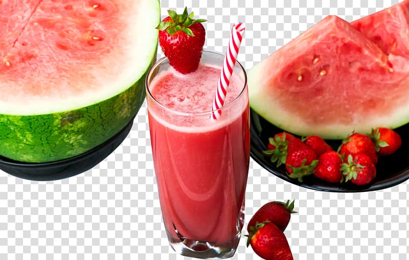 Smoothie Strawberry juice Aguas frescas Lemonade, Fresh watermelon juice transparent background PNG clipart