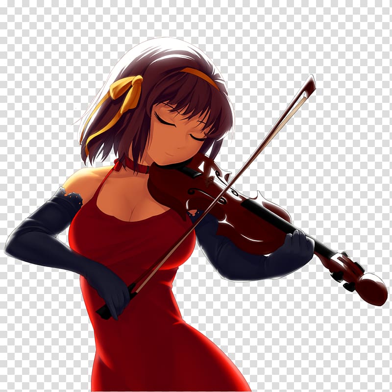 Violin Anime Haruhi Suzumiya Music Manga, violin transparent background PNG clipart