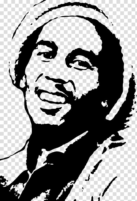 bob marley silhouette stencil