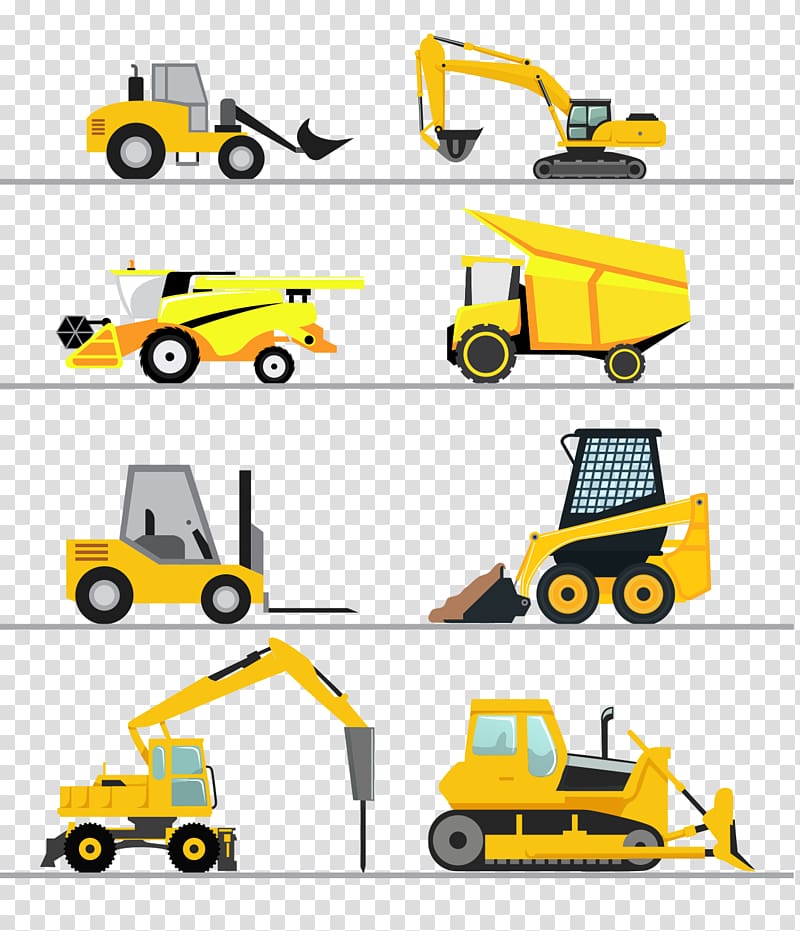 Flat design , excavator transparent background PNG clipart