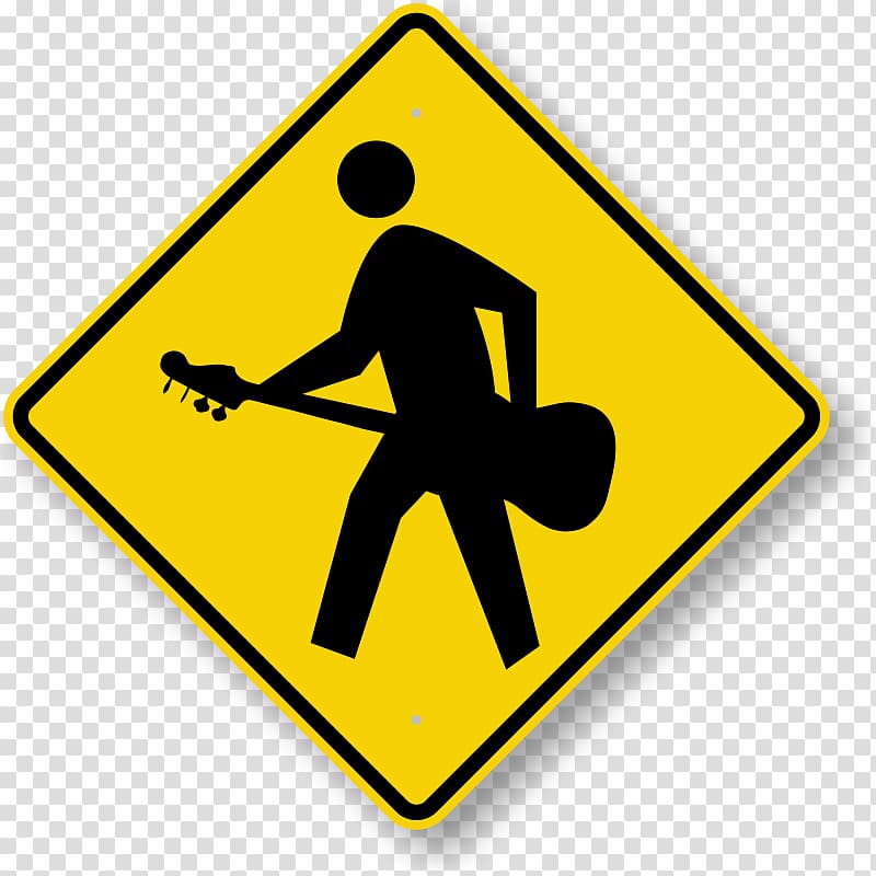 Traffic sign Pedestrian crossing Warning sign Manual on Uniform Traffic Control Devices, Guitar Player transparent background PNG clipart