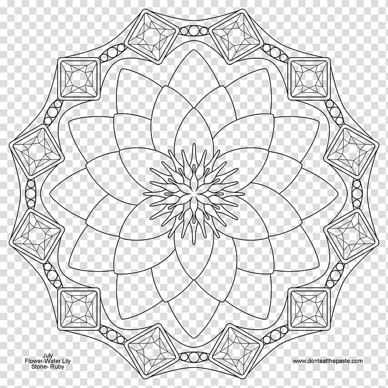 Mandala Coloring book Drawing Birthstone Adult, color chip transparent background PNG clipart