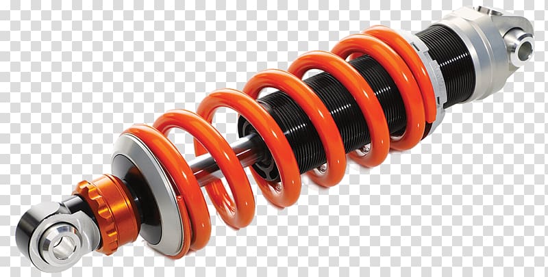 orange and black coilover, Car Shock absorber Suspension Spring, shock transparent background PNG clipart