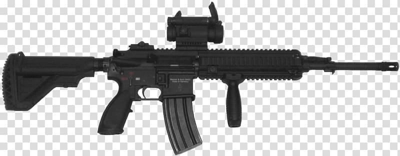 black AK 47 with scope illustration, Heckler & Koch HK416 M4 carbine Weapon, Assault Rifle transparent background PNG clipart
