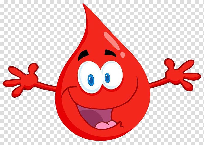 red character smiling illustration, Blood donation , Cute hand-painted blood transparent background PNG clipart