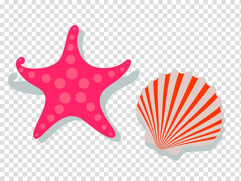 red fresh shellfish star decoration pattern transparent background PNG clipart