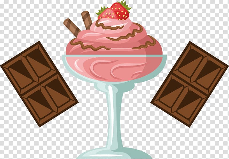 Ice cream cone Sundae Chocolate ice cream, Fruit cake chocolate ice cream cup transparent background PNG clipart